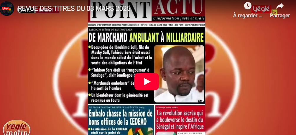 REVUE DES TITRES DU 03 MARS 2025