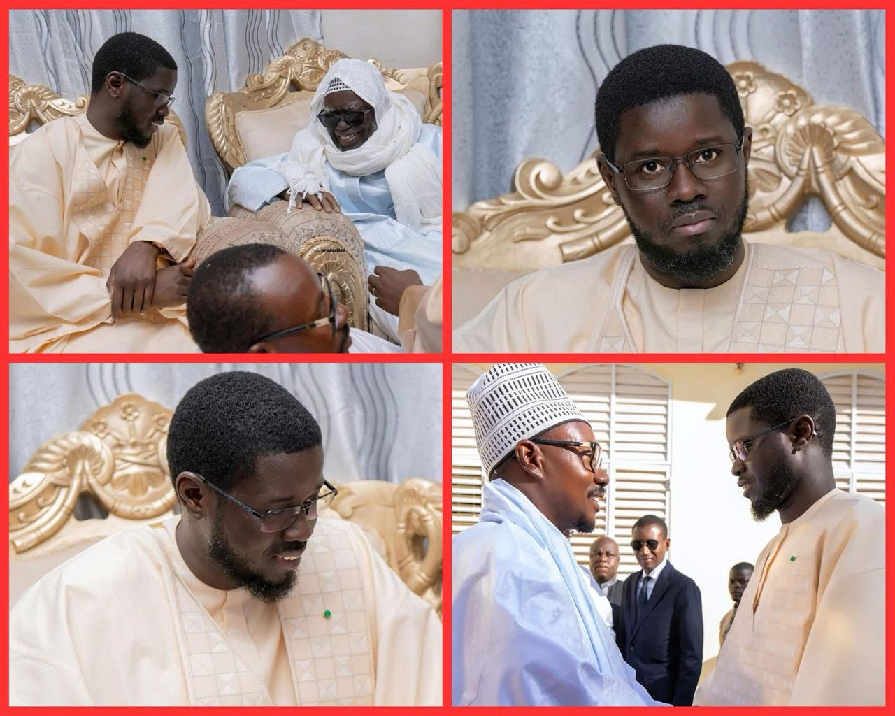 Le président Diomaye hôte de Serigne Mountakha, ce samedi: Il passe d abord a darou Mouhty présenter ses condoléances pour le Décès du khalife Serigne bassirou Anta Niang